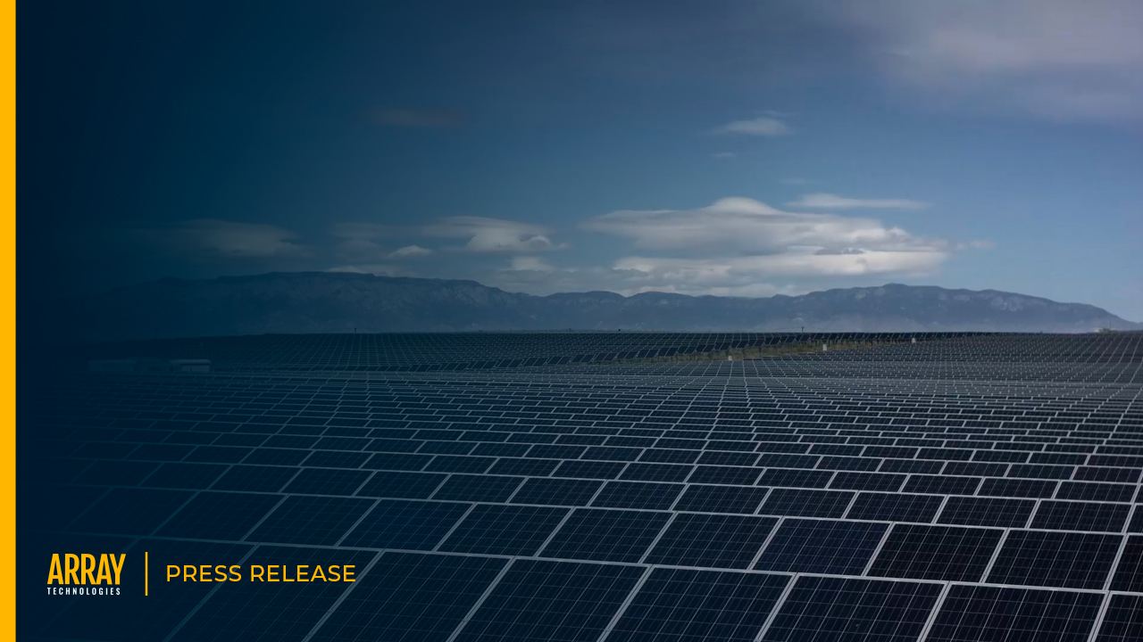 Press release cover image of solar panel field