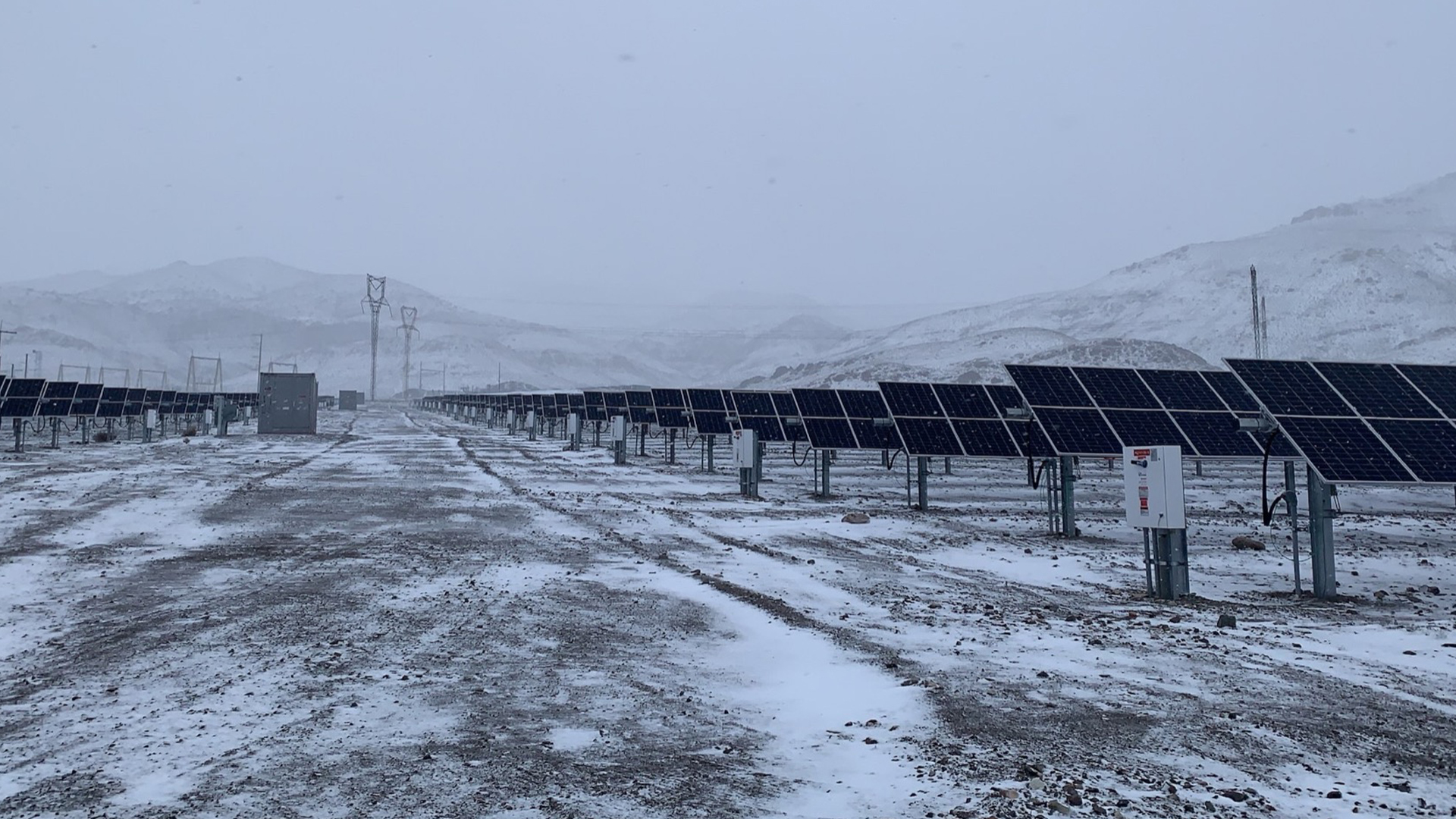 Solar panels in snowy weather conditions