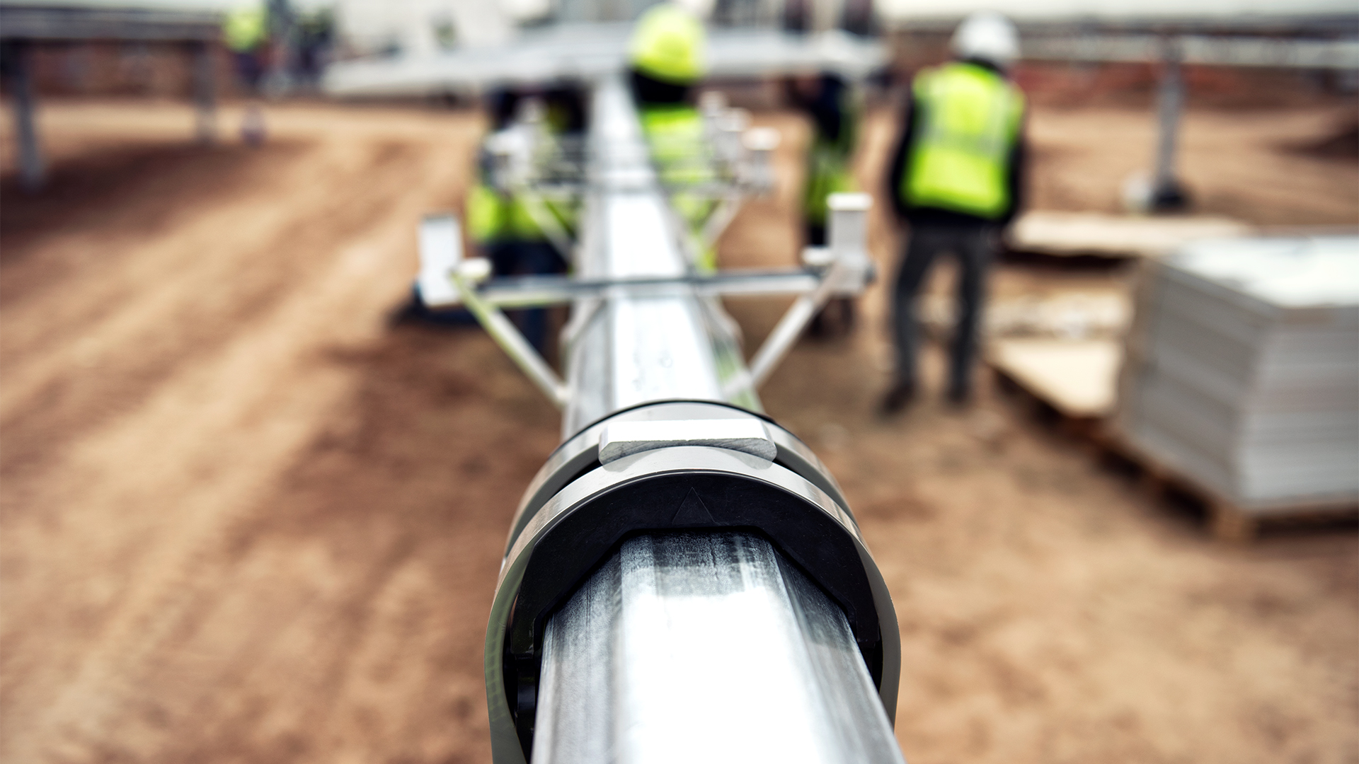 A close-up image of a torque tube during installation