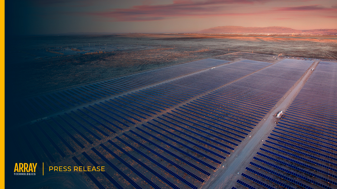 Press release cover image of an aerial view of a solar site announcing additions to Array Board of Directors