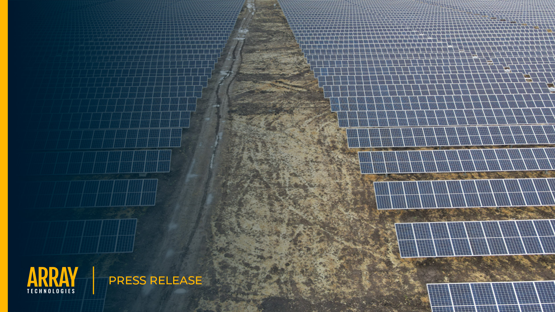 Press release with the image of rows of solar panels