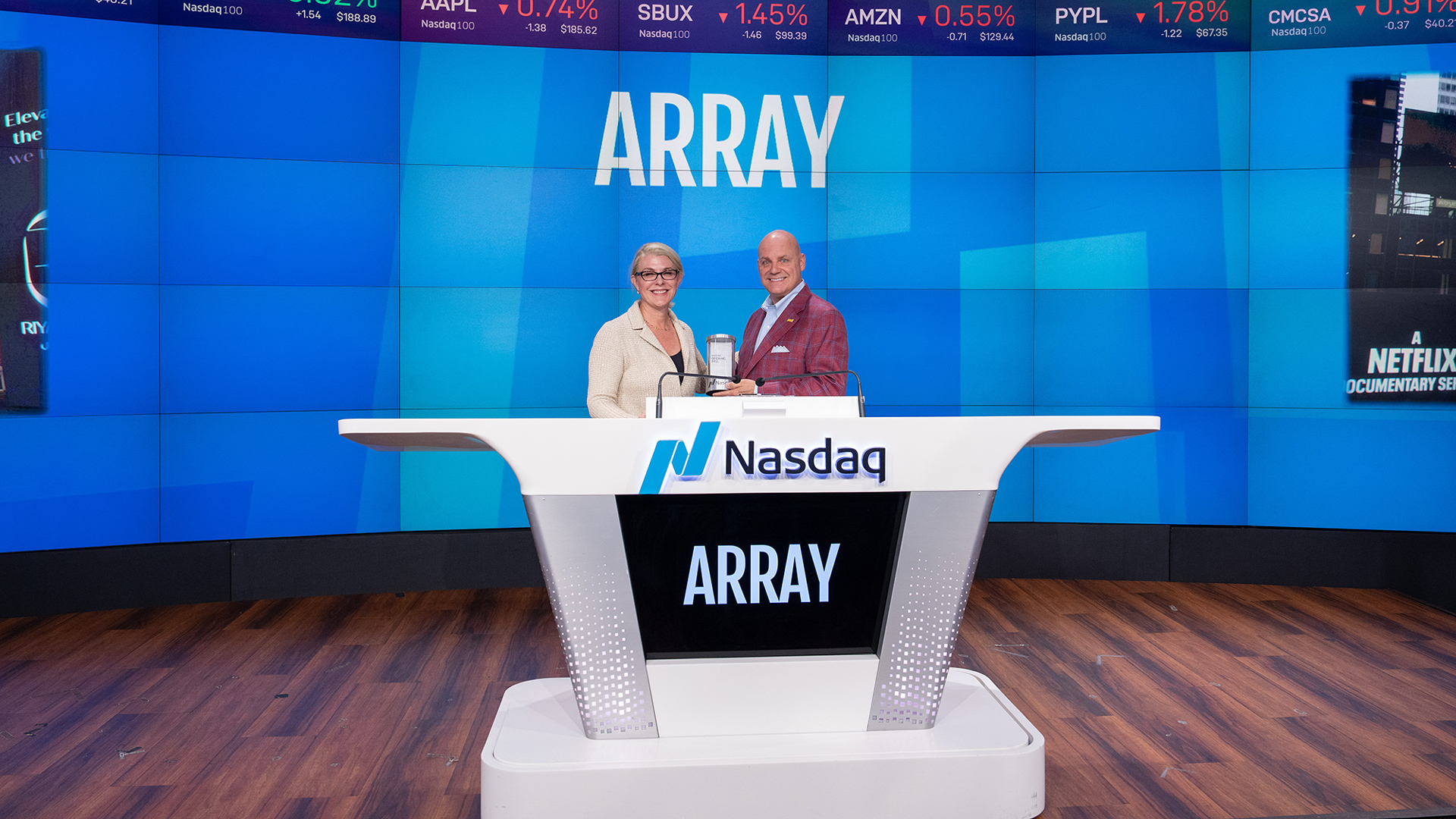 ARRAY CEO Kevin Hostetler at NASDAQ in Times Square.